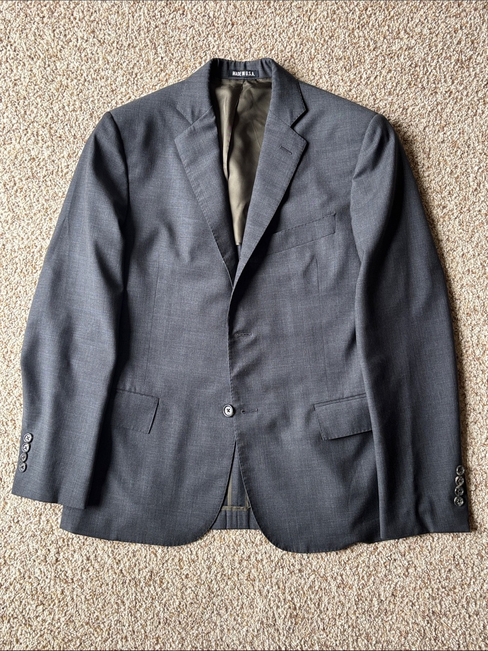 Todd Snyder x Southwick Gray Plaid 1/4 Lined Sport Coat Blazer 40 R Slim MIUSA